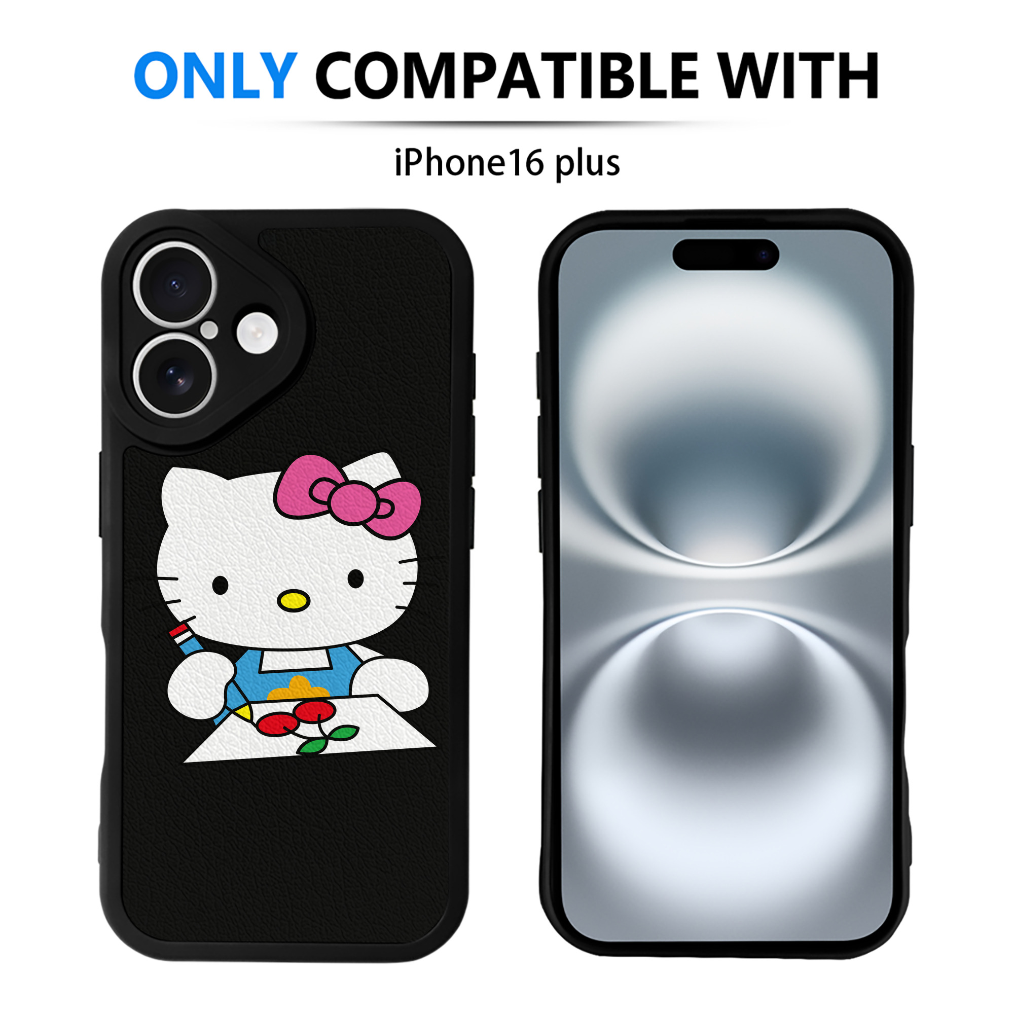 （画像用） Hello Kitty ハローキティ 【iPhone 16シリーズ対応】シリコンスマホケース（レザー調） 材質：シリコン